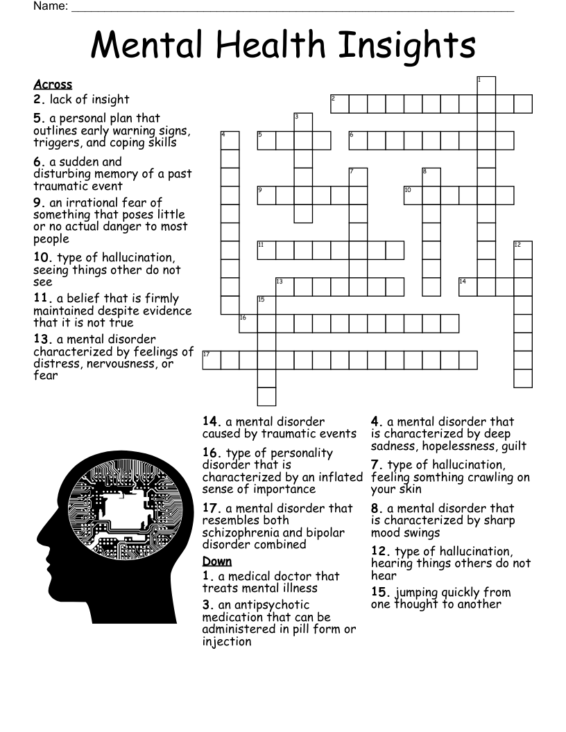 Mental Health Insights Crossword