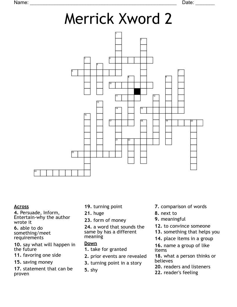 Merrick Xword 2 Crossword