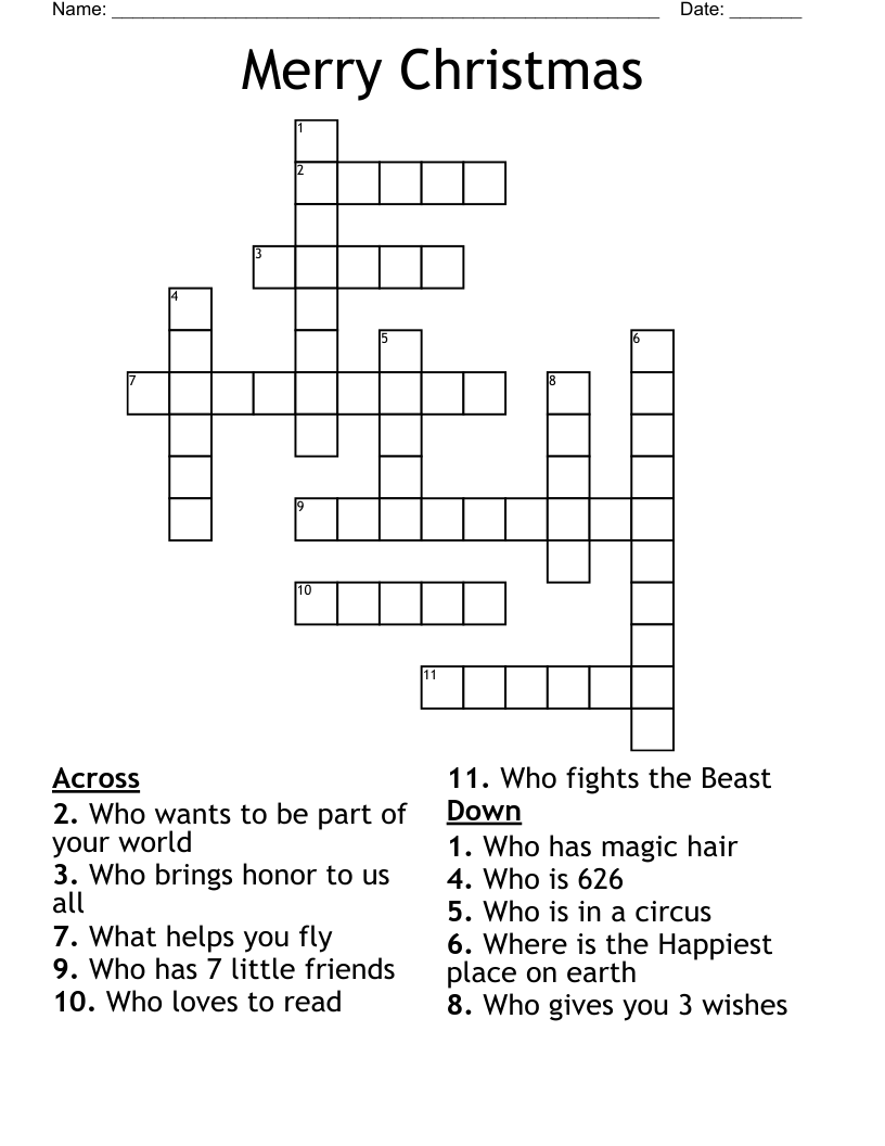 Merry Christmas Crossword