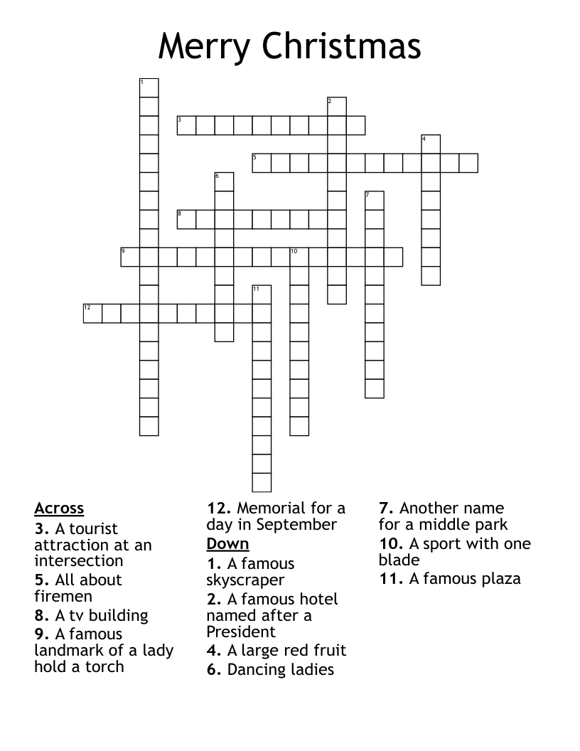 Merry Christmas Crossword
