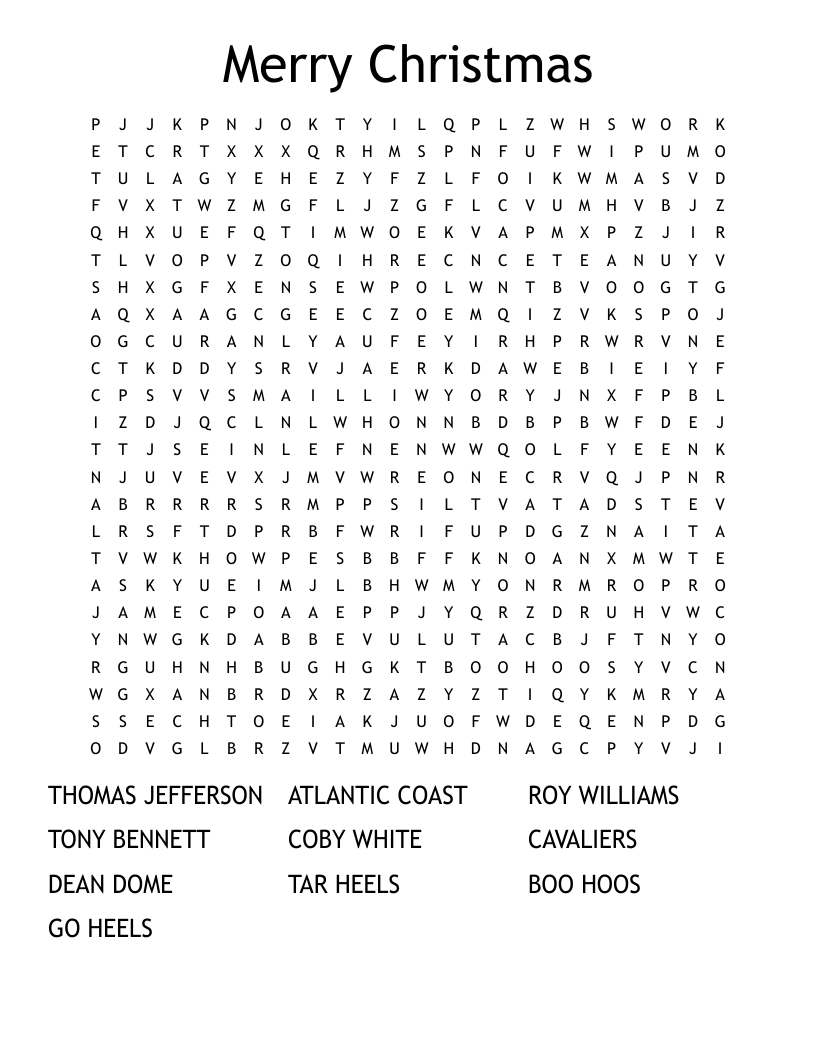 Merry Christmas Word Search
