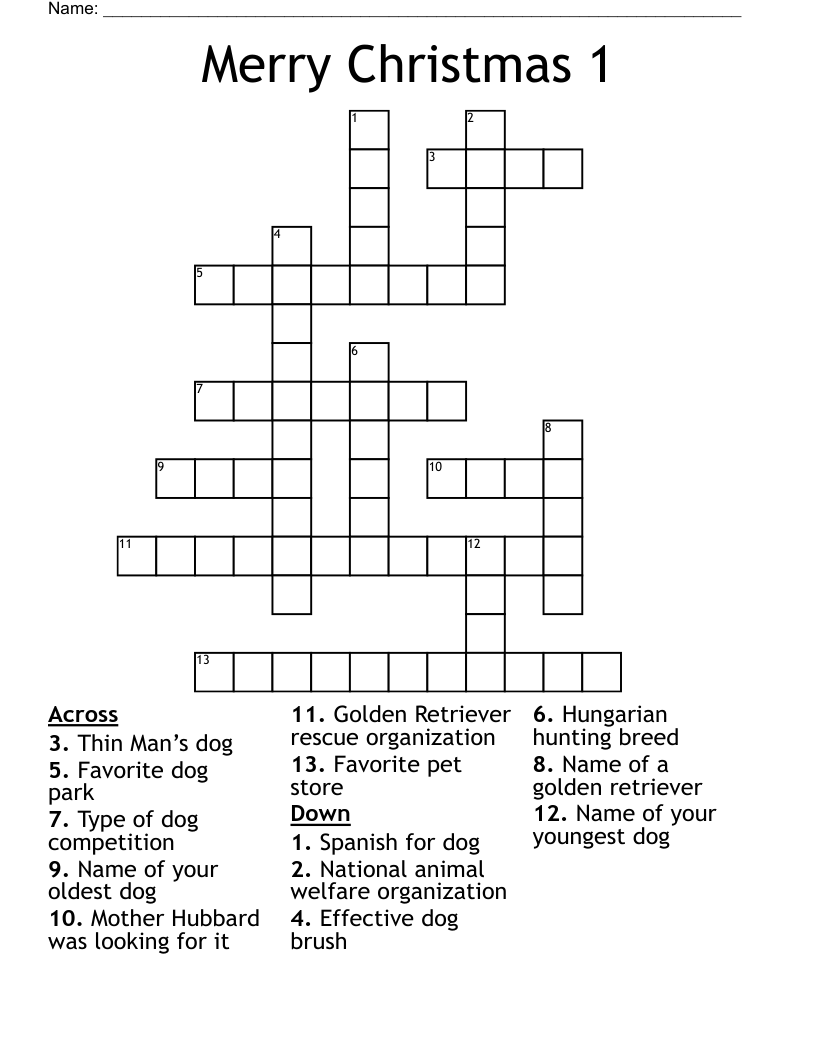 Merry Christmas 1 Crossword
