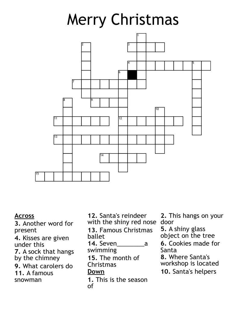 Merry Christmas Crossword