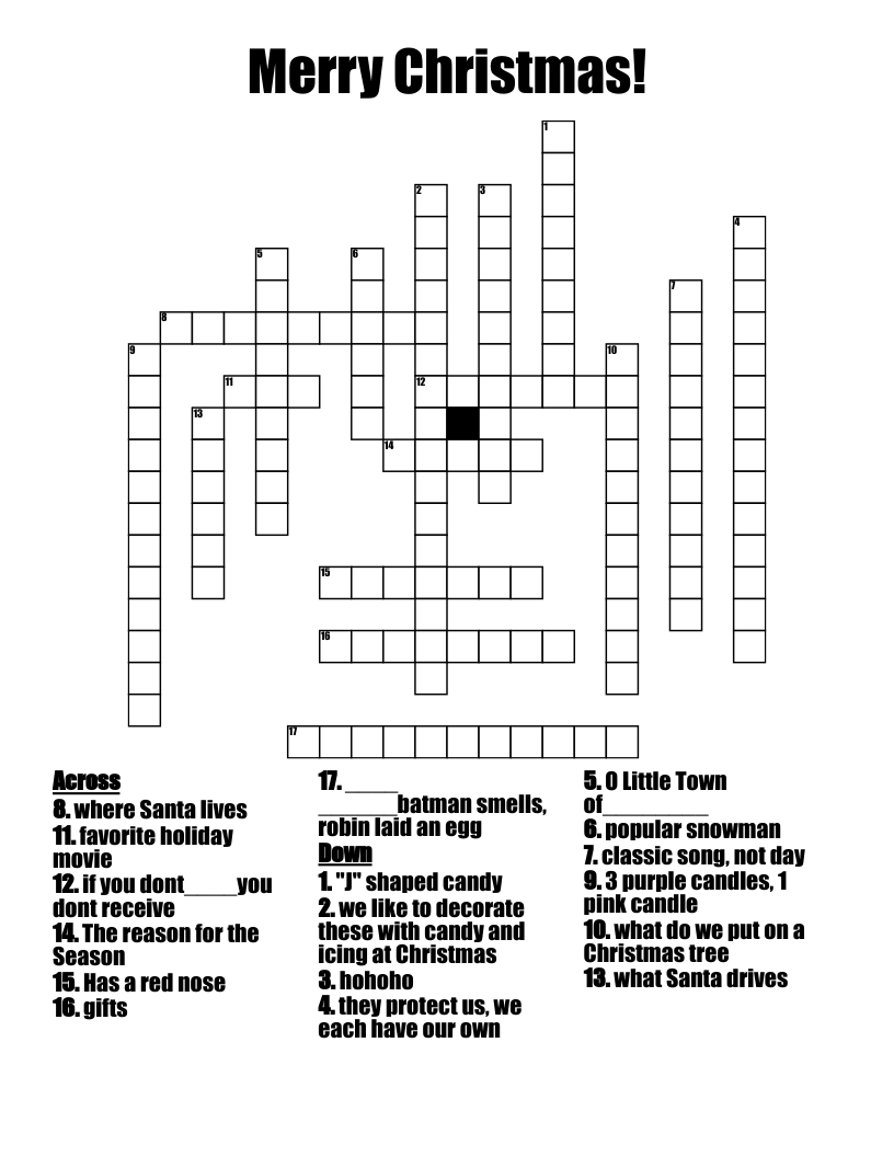 Merry Christmas! Crossword
