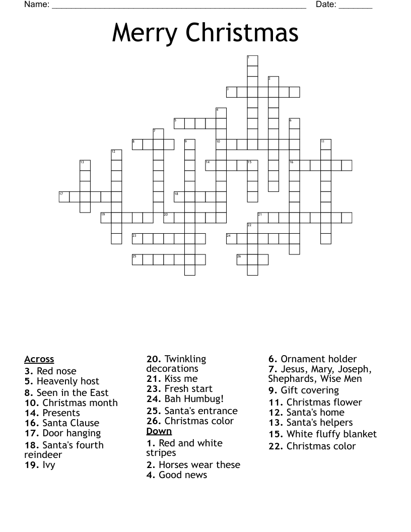 Merry Christmas Crossword