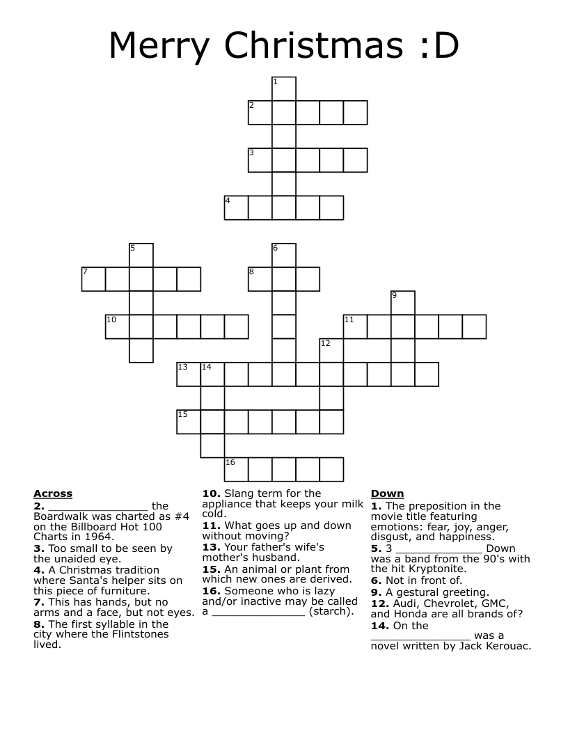 Merry Christmas :D  Crossword