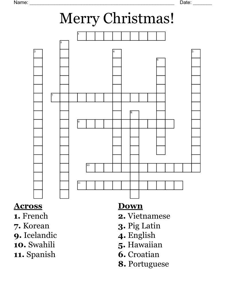 Merry Christmas!  Crossword