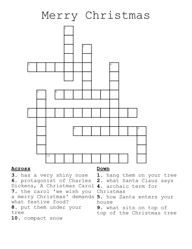 Merry Christmas  Crossword