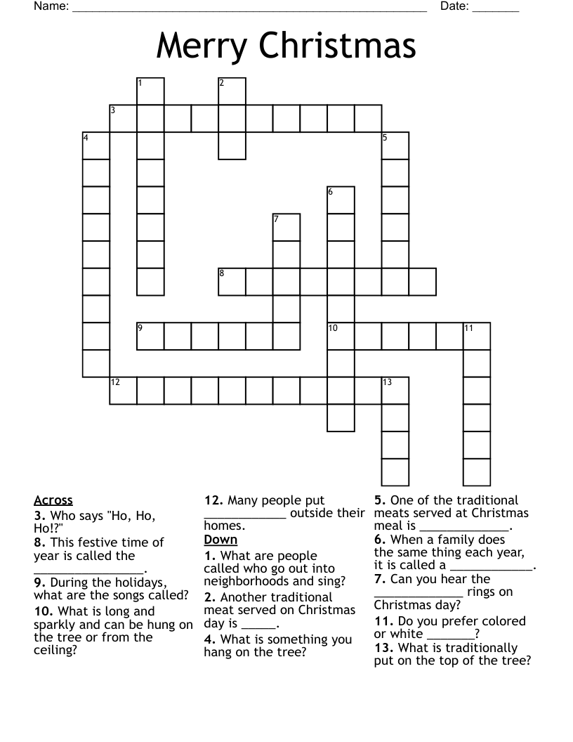 Merry  Christmas Crossword