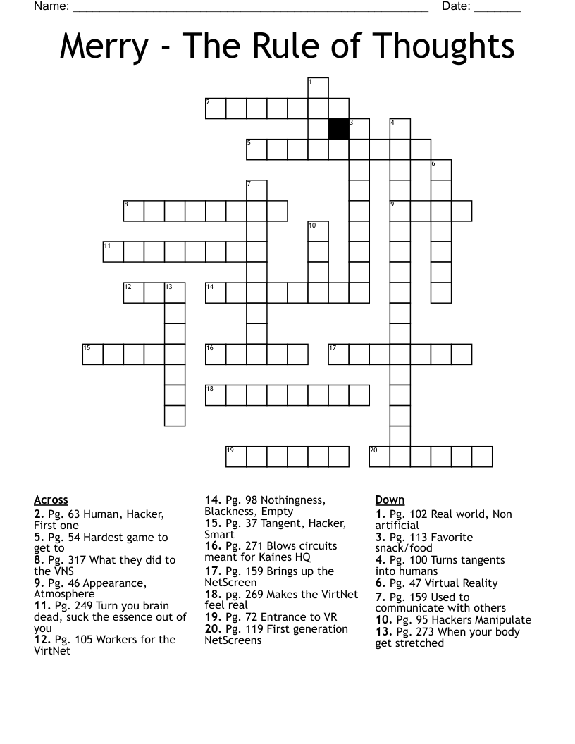 Merry - The Rule of Thoughts Crossword