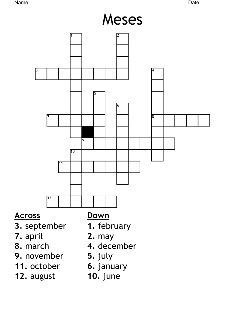 Meses Crossword