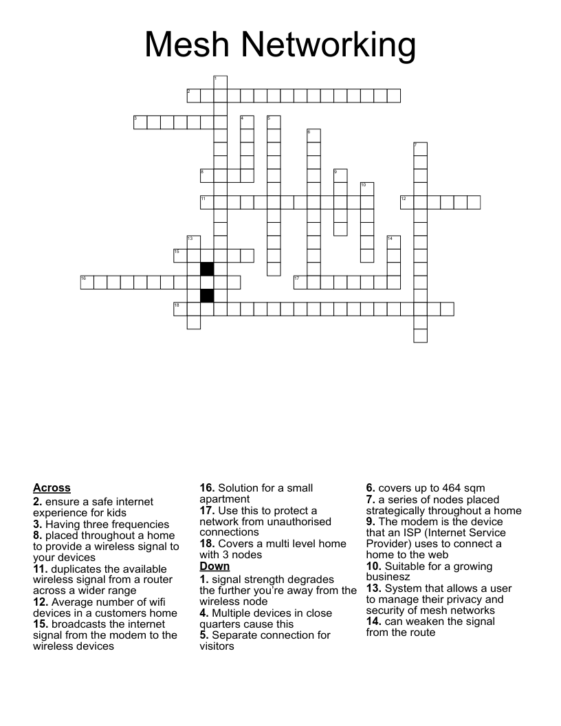 Mesh Networking Crossword