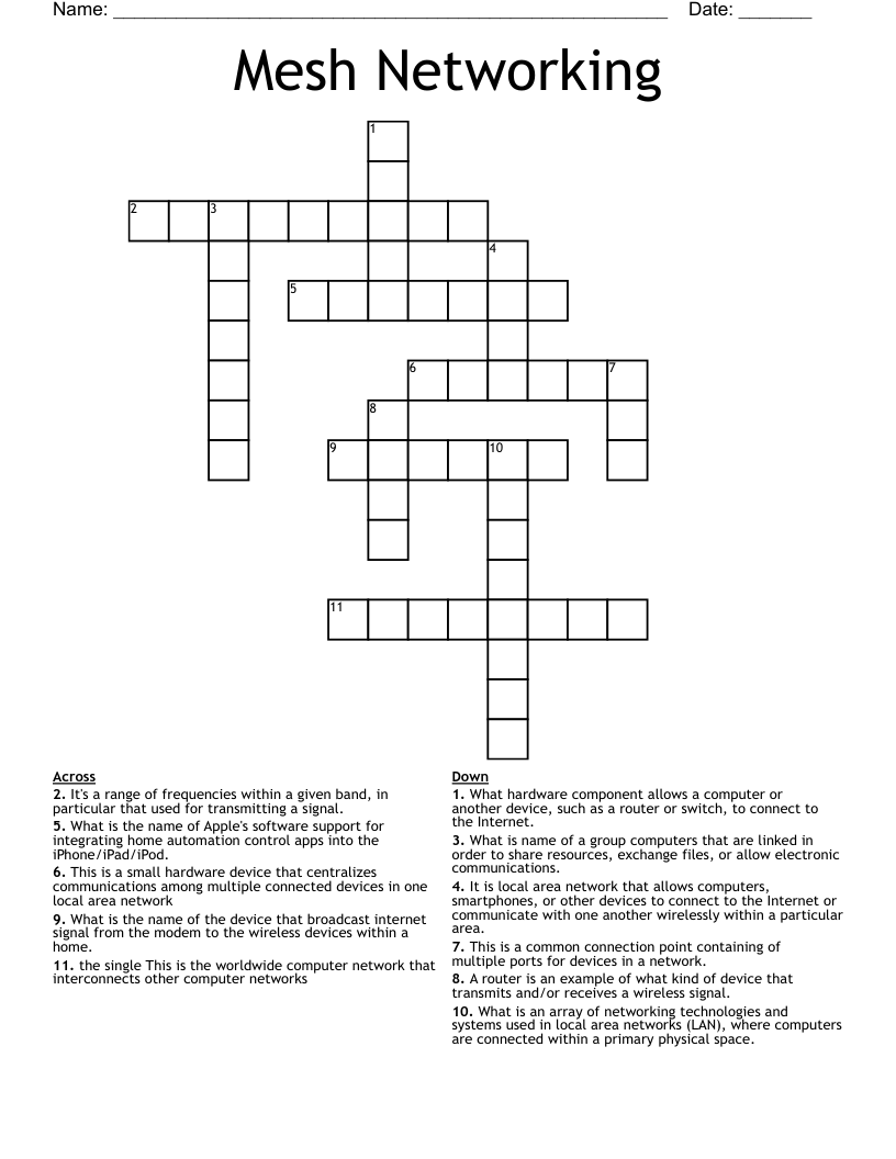 Mesh Networking Crossword