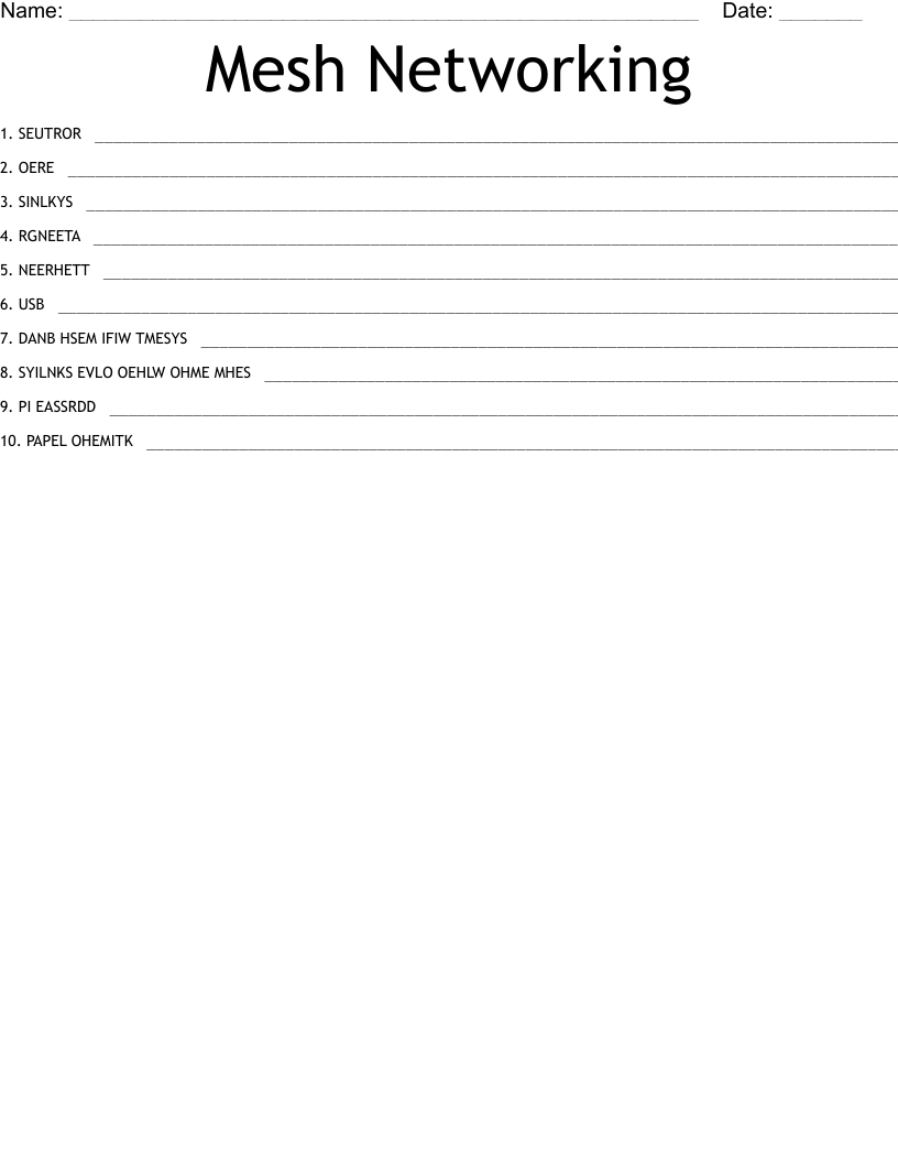 Mesh Networking Word Scramble