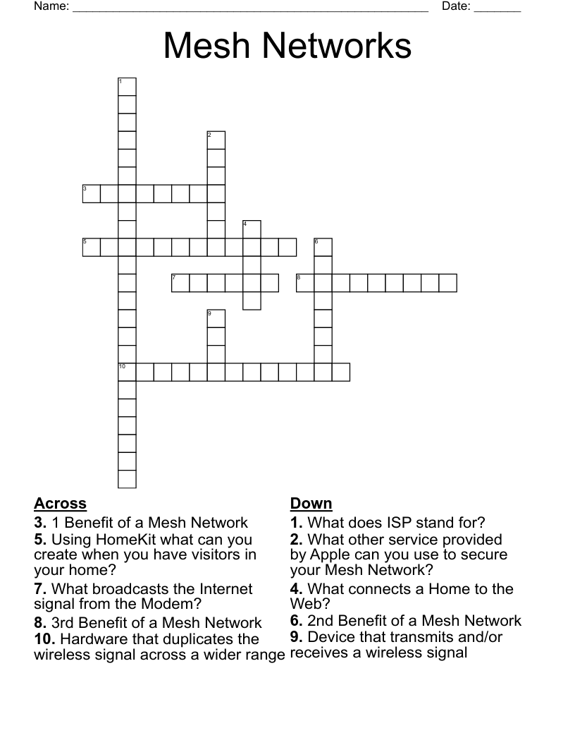 Mesh Networks Crossword