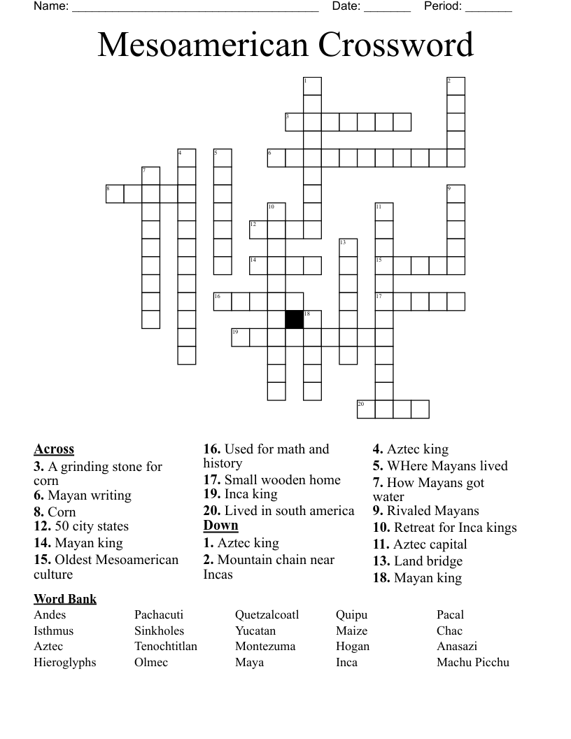 Mesoamerican Crossword