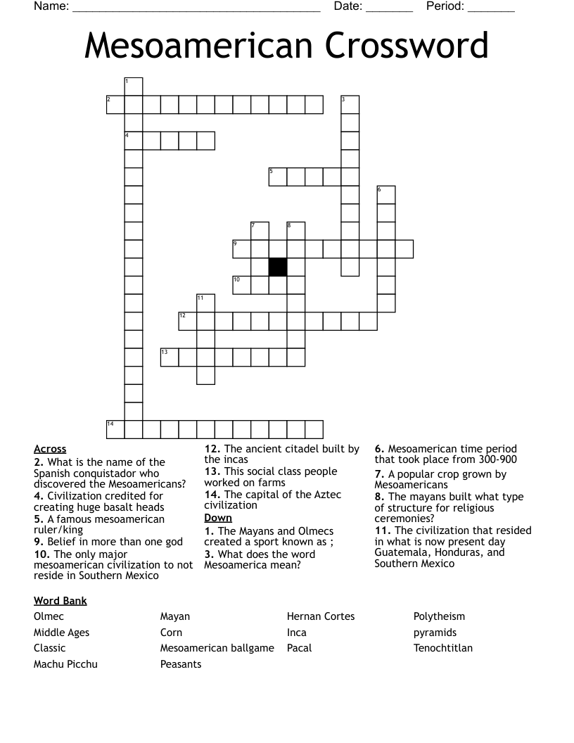 Mesoamerican Crossword