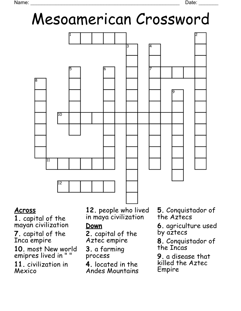 Mesoamerican Crossword