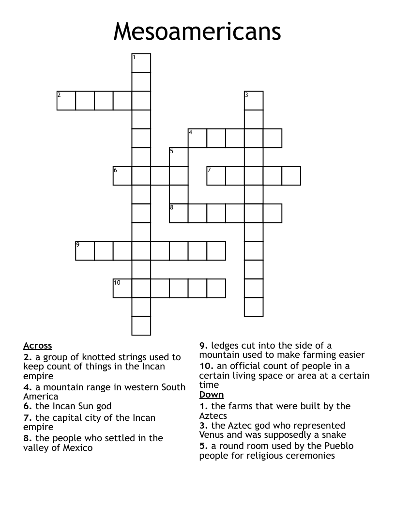 Mesoamericans Crossword