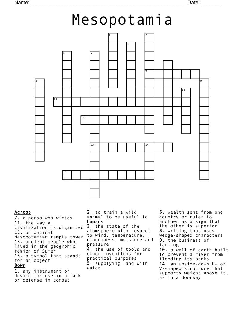 Mesopotamia Crossword