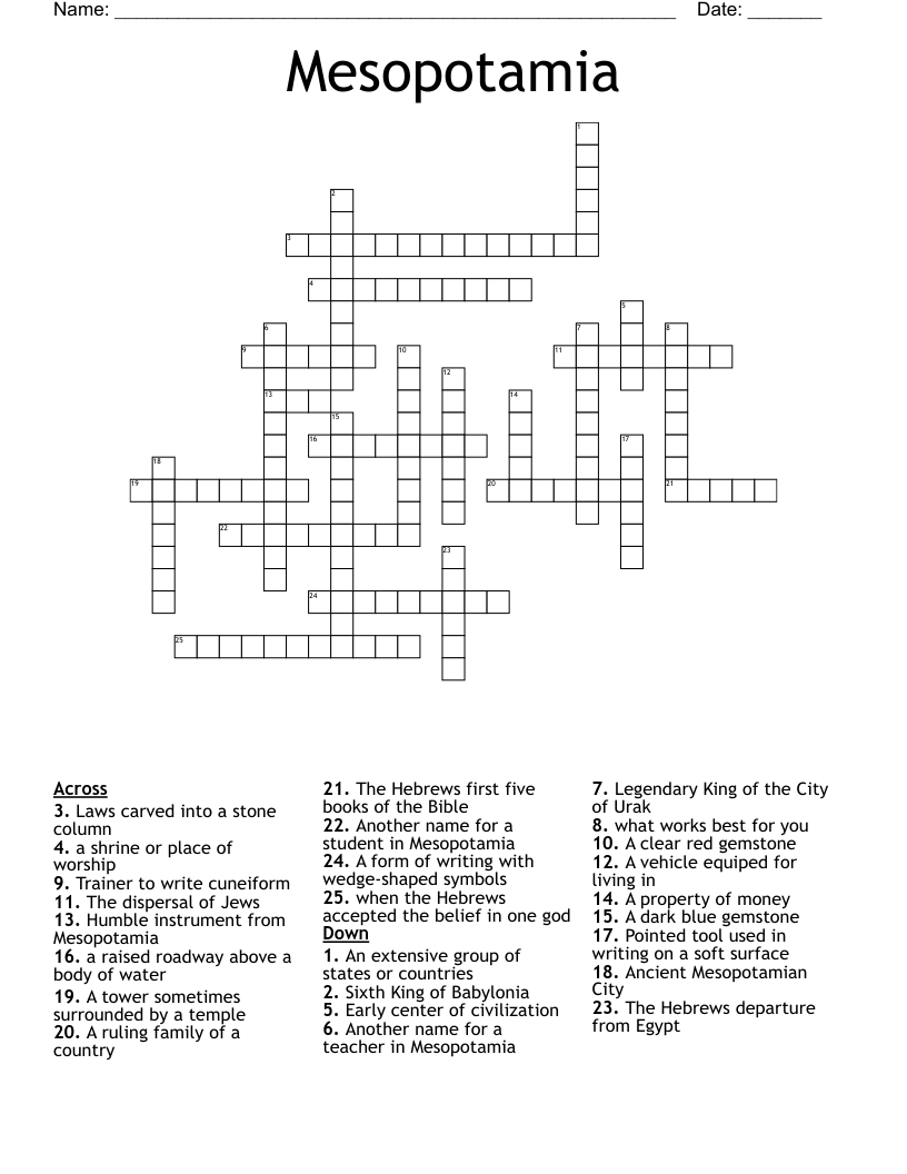Mesopotamia Crossword