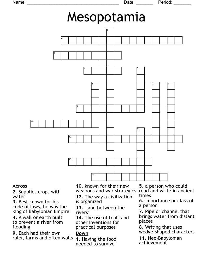 Mesopotamia Crossword