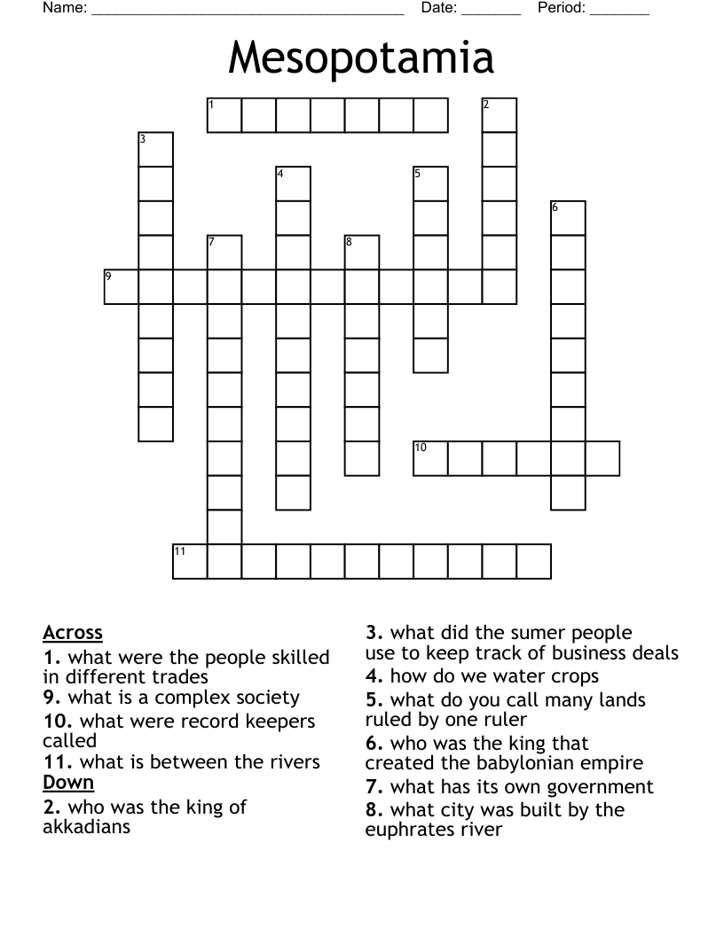 Mesopotamia Crossword