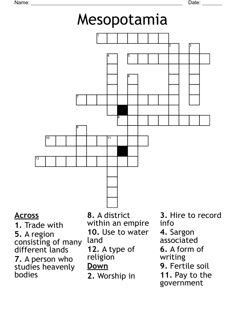 Mesopotamia Crossword