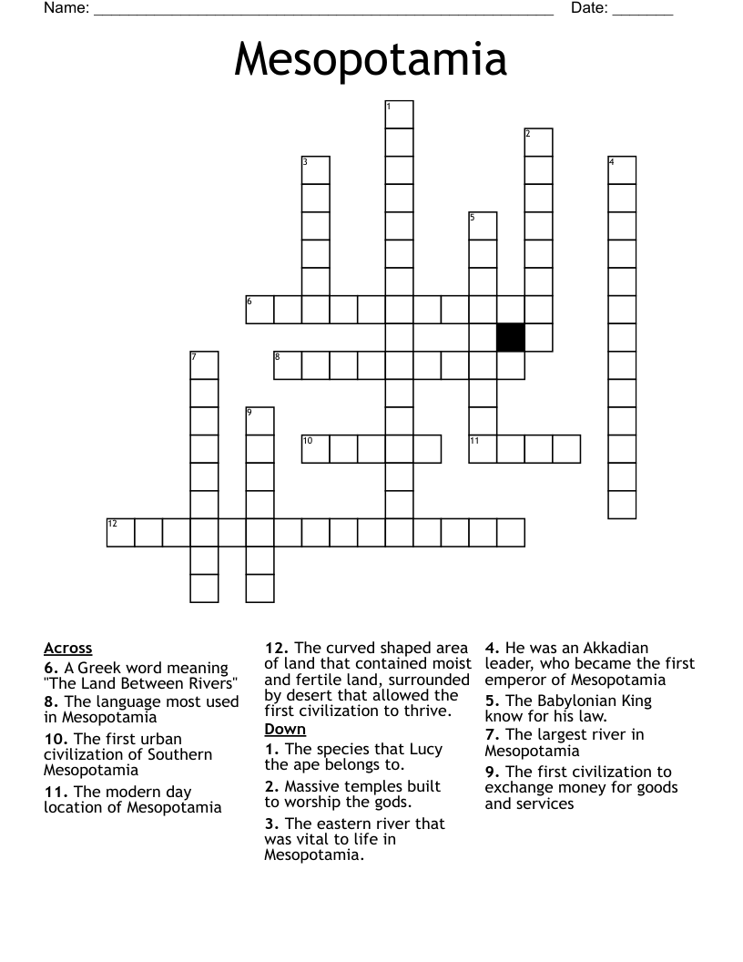 Mesopotamia Crossword