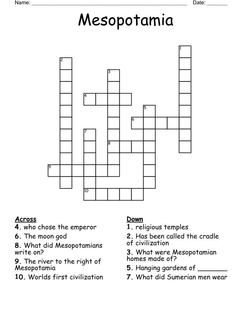 Mesopotamia Crossword
