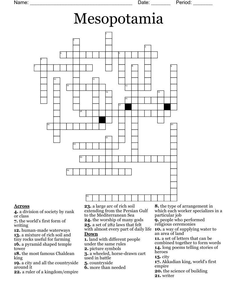 Mesopotamia Crossword