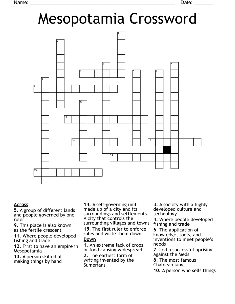 Mesopotamia Crossword
