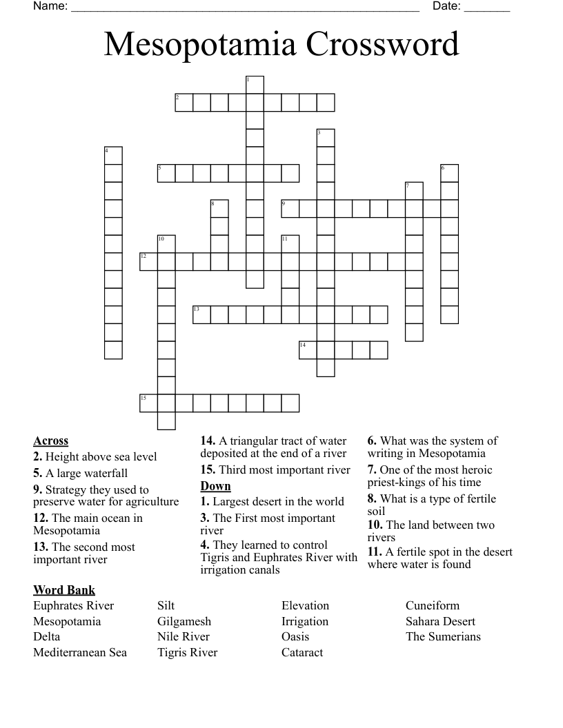 Mesopotamia Crossword