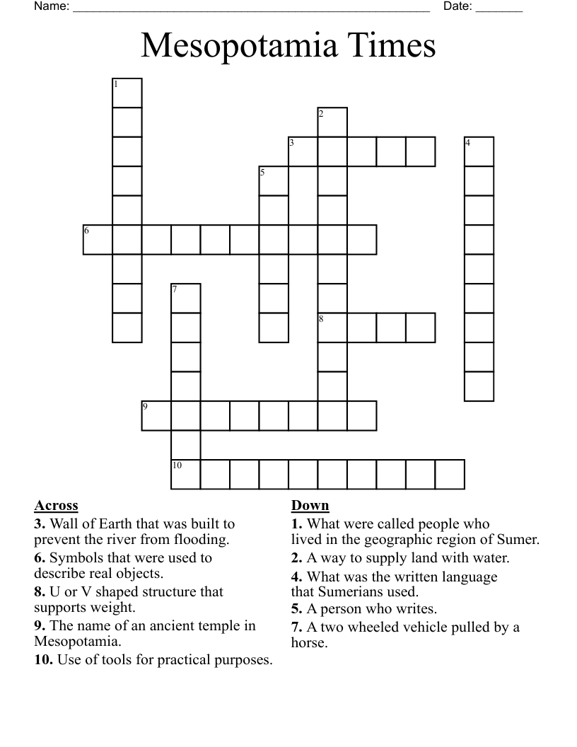 Mesopotamia Times Crossword