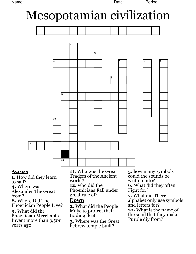 Mesopotamian civilization Crossword
