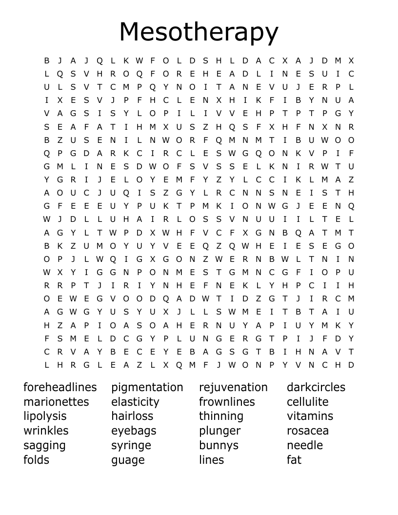 Mesotherapy  Word Search