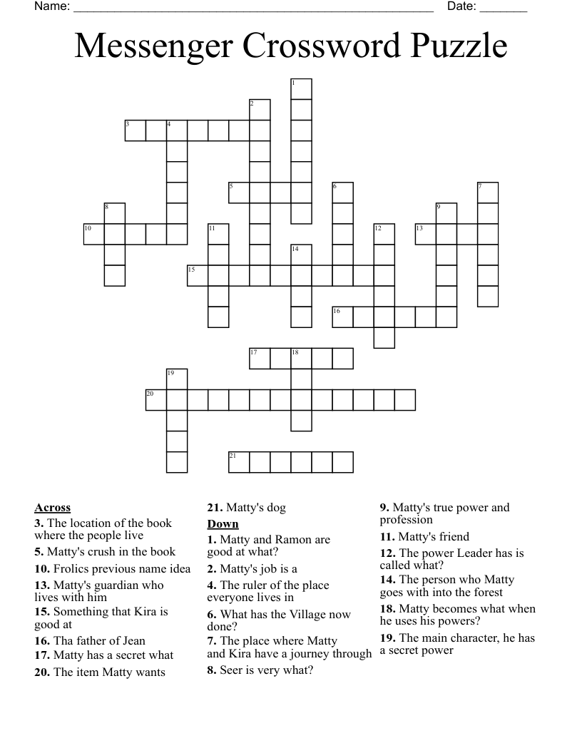 Messenger Crossword Puzzle