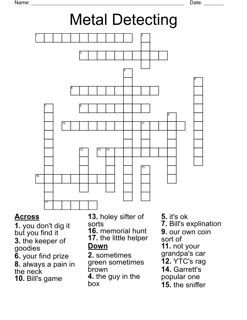 Metal Detecting  Crossword