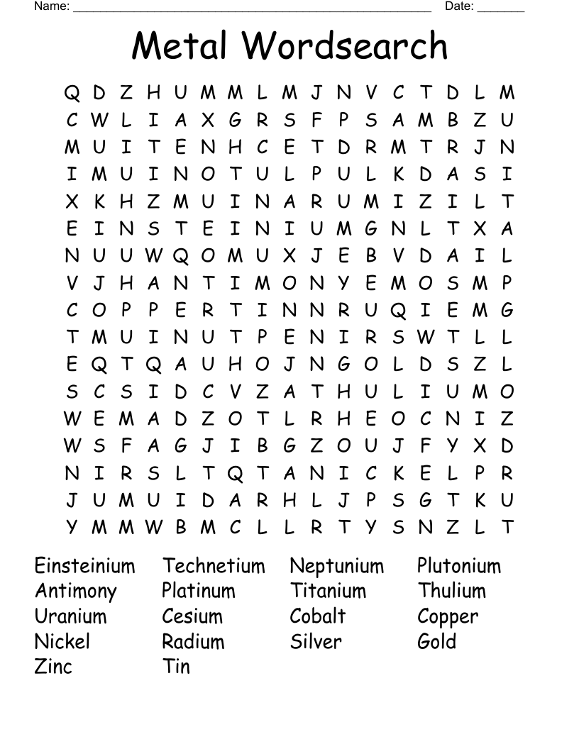 Metal Wordsearch