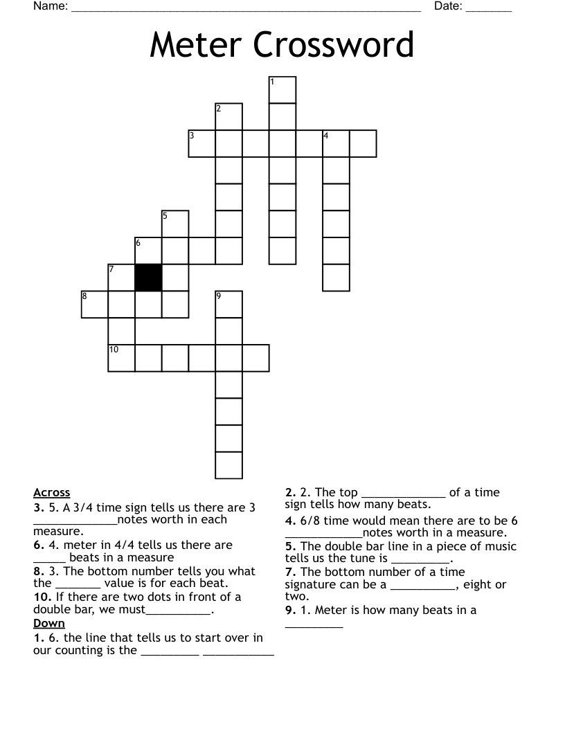 Meter Crossword
