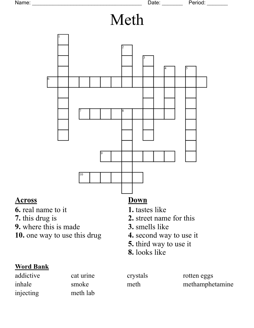 Meth Crossword
