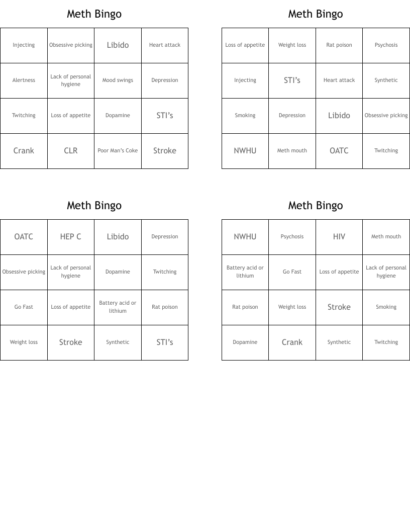 Meth Bingo