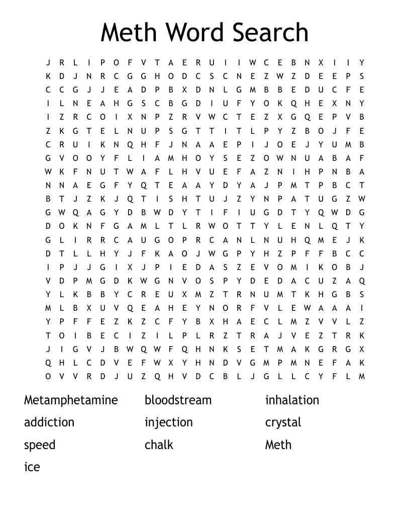 Meth Word Search