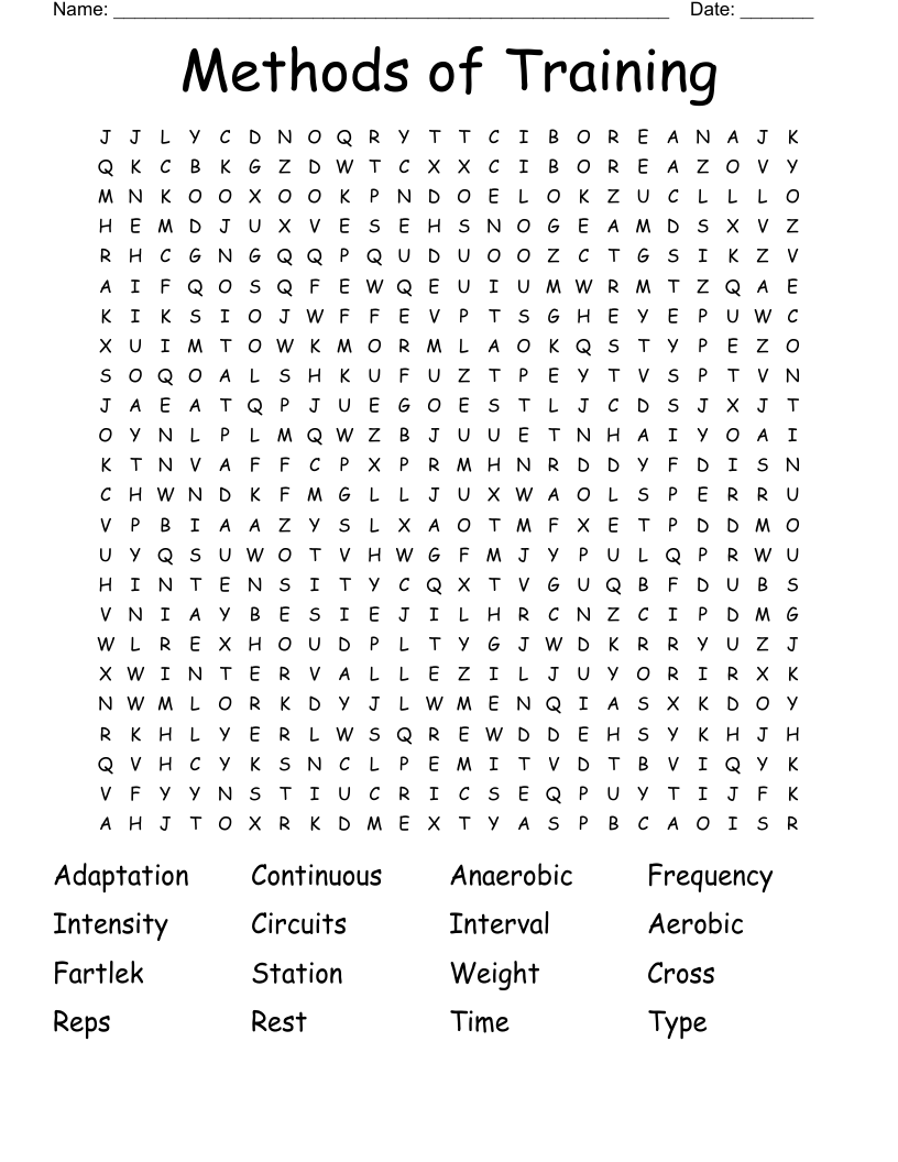 Methods of Training Word Search