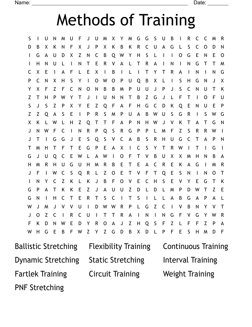 Methods of Training Word Search