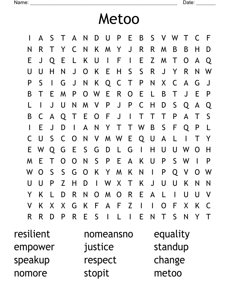 Metoo Word Search