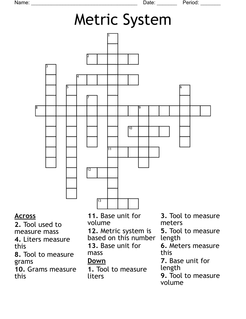 Metric System Crossword
