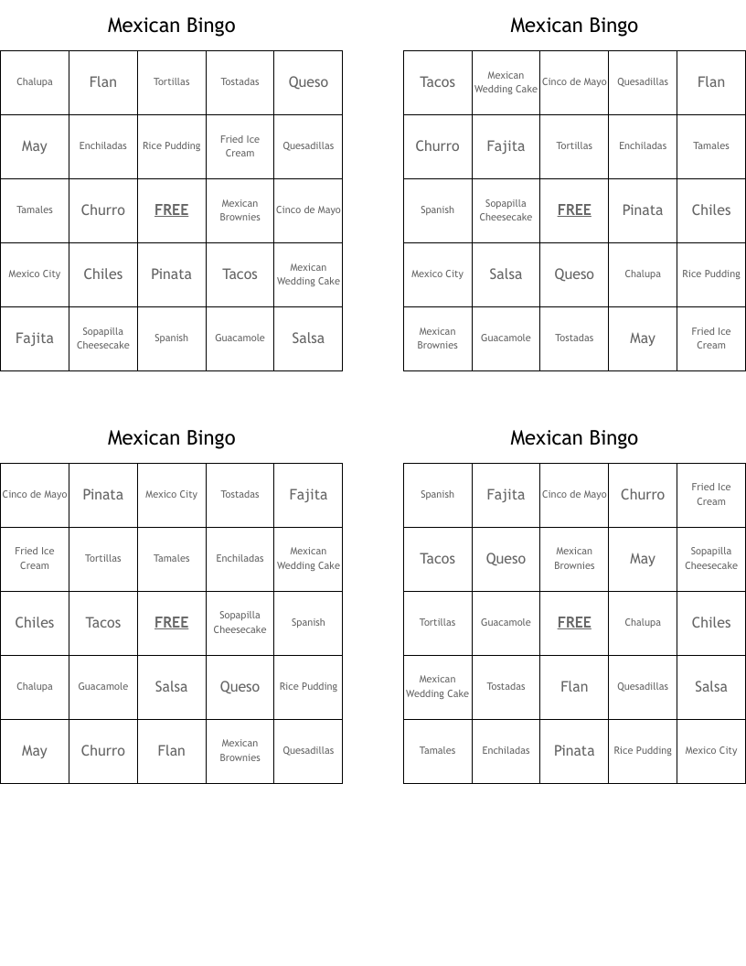 Mexican Bingo