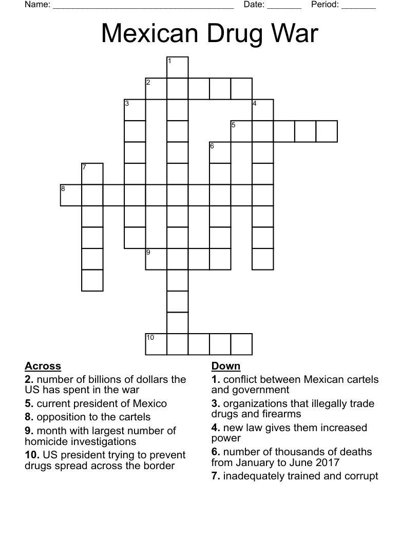 Mexican Drug War Crossword
