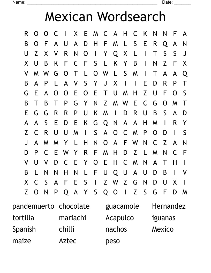 Mexican Wordsearch